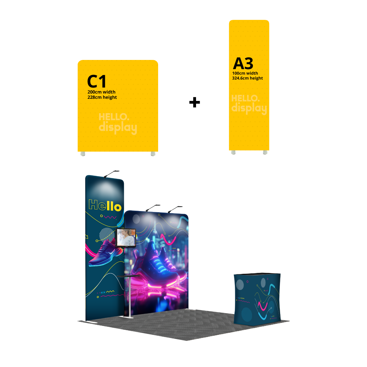 type 36 combo explanation tension fabric exhibition panel booth