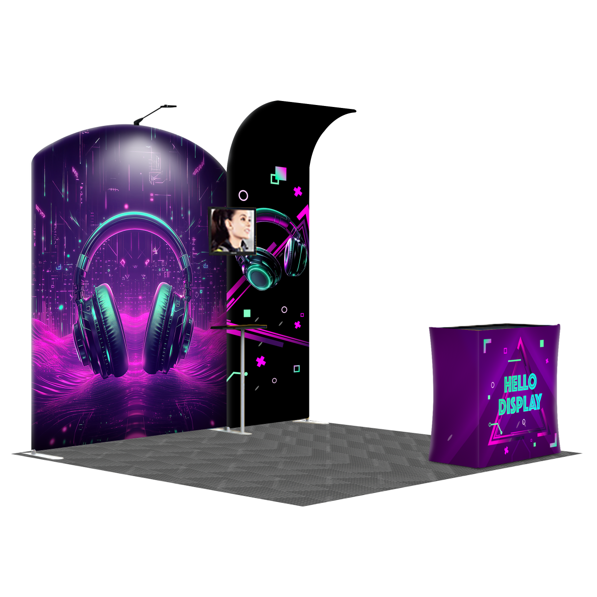 3x3 Exhibition Booth Type 39 9.8ft (W) x 9.8ft (L) portable tension fabric exhibition booth trade show