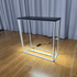 HelloDisplay SEG lightbox counter — illuminated exhibition counter, full setup view