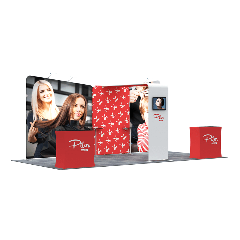 3x6 Exhibition Booth Type 7 9.8ft (W) x 19.6ft (L) portable easy setup fabric tension trade show booth