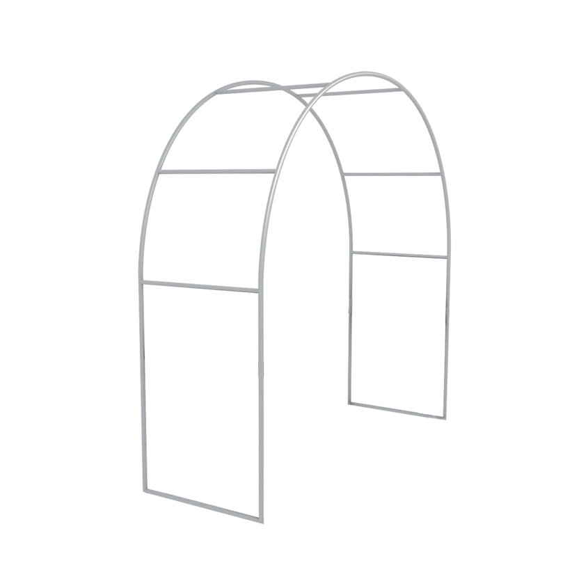 Round Arch Tension Fabric Display with 3 Layer Racks frame